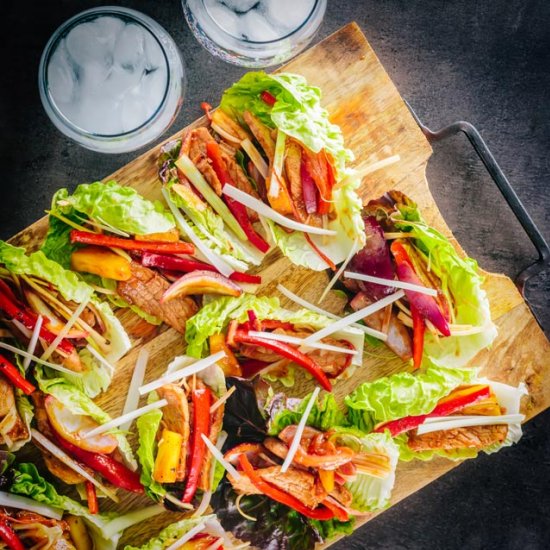 Spicy Pineapple Pork Lettuce Wraps