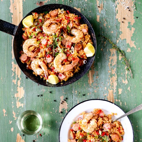 Andouille and Shrimp Jambalaya