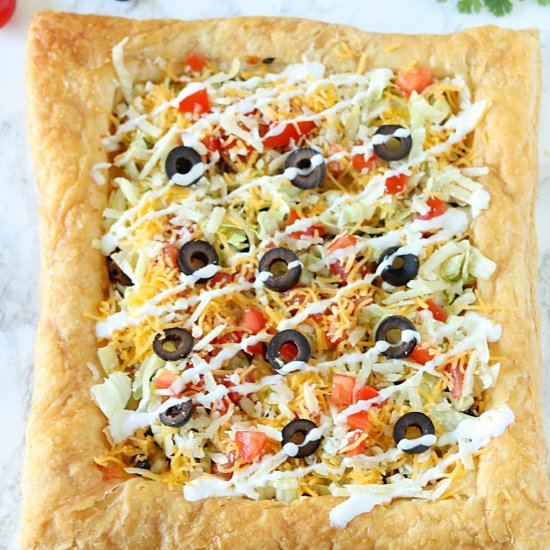 Easy Puff Pastry Taco Pizza