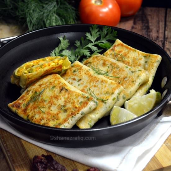 Vegetable Cheese Crepes