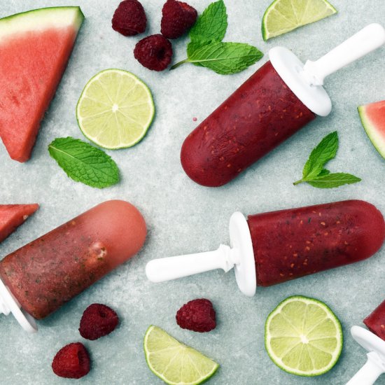 Raspberry Watermelon Popsicles