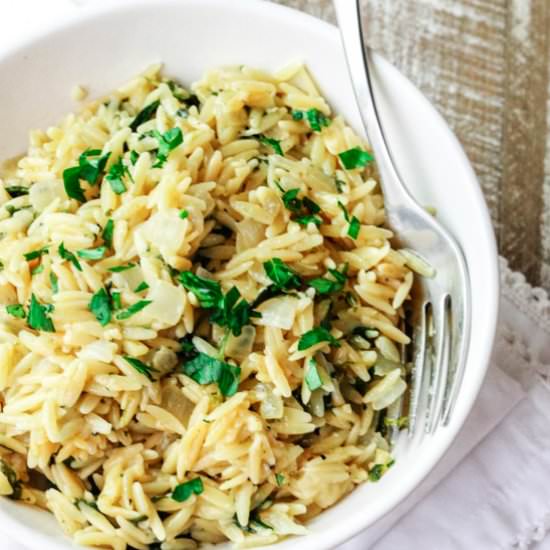 Parmesan Spinach Orzo