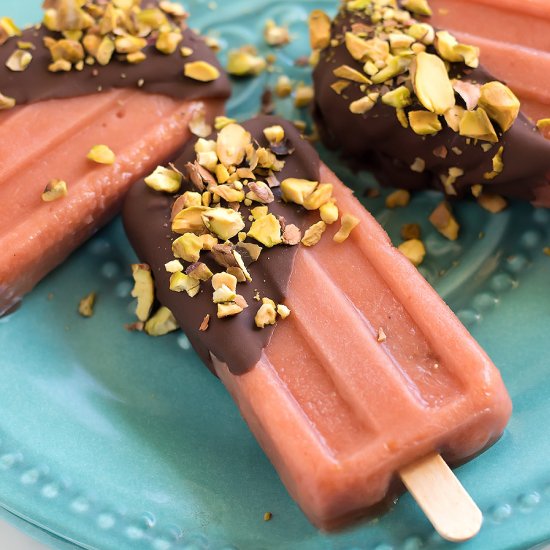 Chocolate-Dipped Guava Popsicles