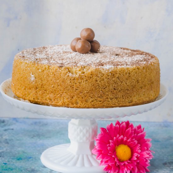 Eggless, Wheat Vanilla Sponge Cake