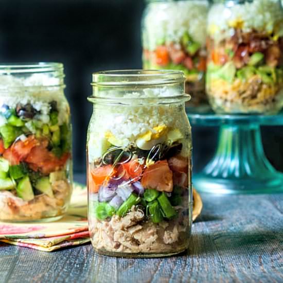 5 Low Carb Cauliflower Salad Jars