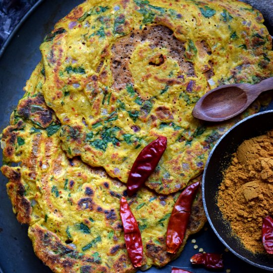 Moong Dal Spinach Chilla