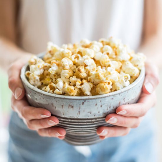 Salted caramel coconut popcorn