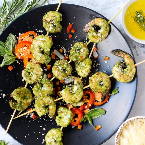 Rosemary Pesto Grilled Shrimp