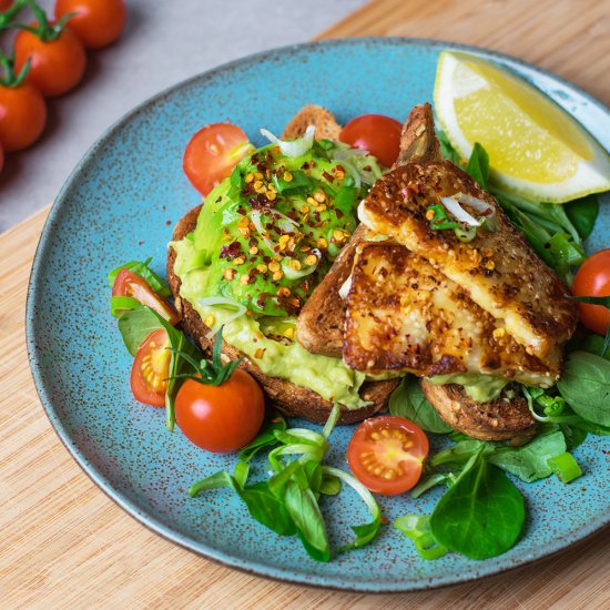 Halloumi and Avocado Stack