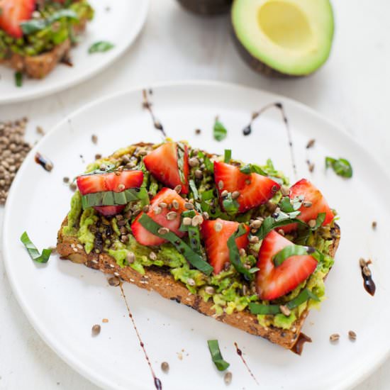 Strawberry Basil Avocado Toast