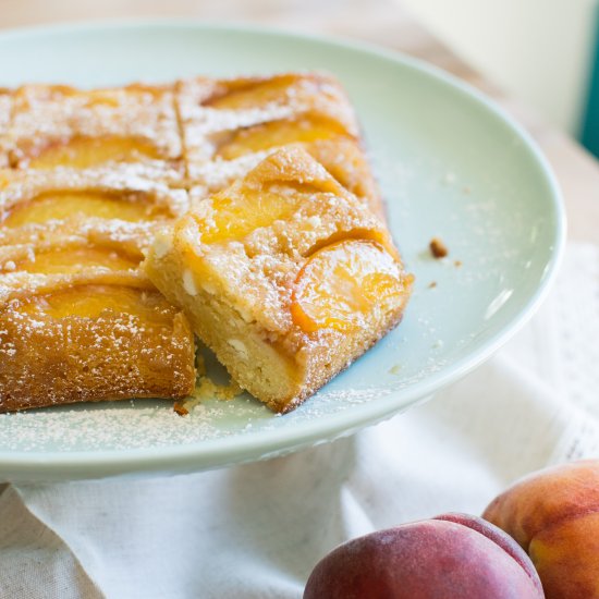 Upside Down Peaches and Cream Bars