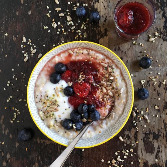 Bircher with Strawberry Compote