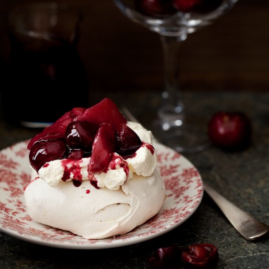 Muscovado Meringue + Red Wine Fruit