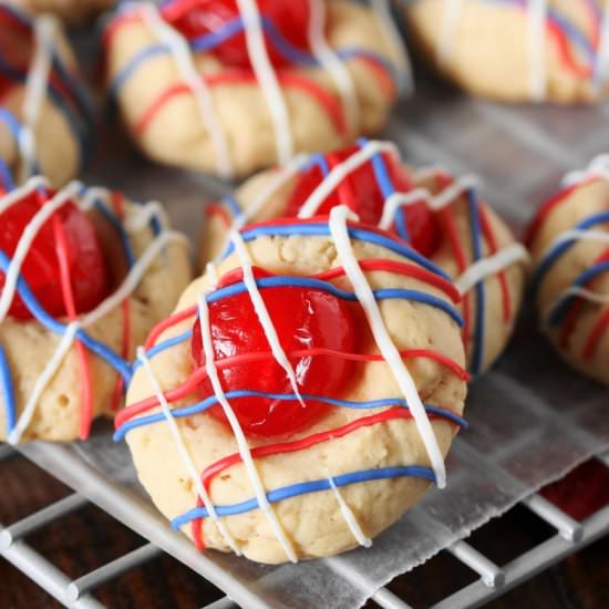 Red, White, & Blue Cherry Cookies