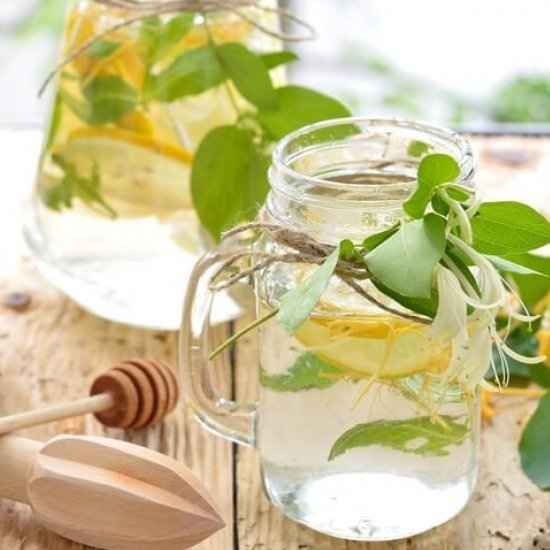 Water with Honeysuckle Flowers