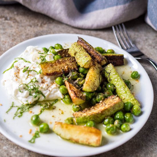 Zucchini, Peas, & Labneh