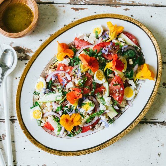 Summer Tomato Edible Flower Salad