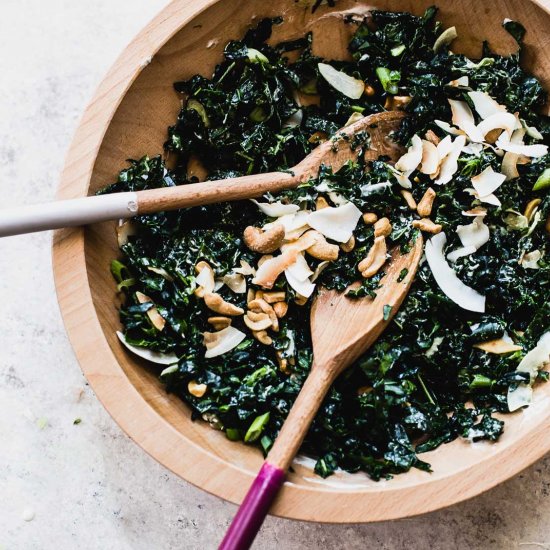 Coconut Cashew Kale Salad