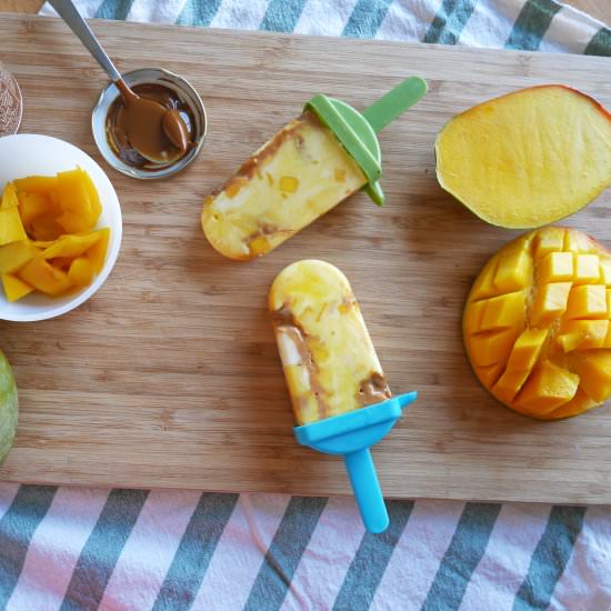 Dulce de Leche Mango Yogurt Pops