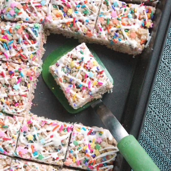 Cake Batter Rice Krispie Treats