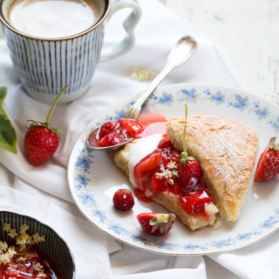 Buttermilk Scones with Strawberries