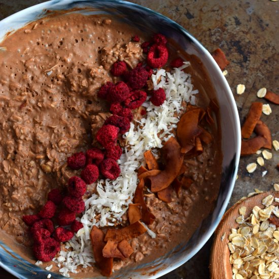 Chocolate Coconut Raspberry Oats