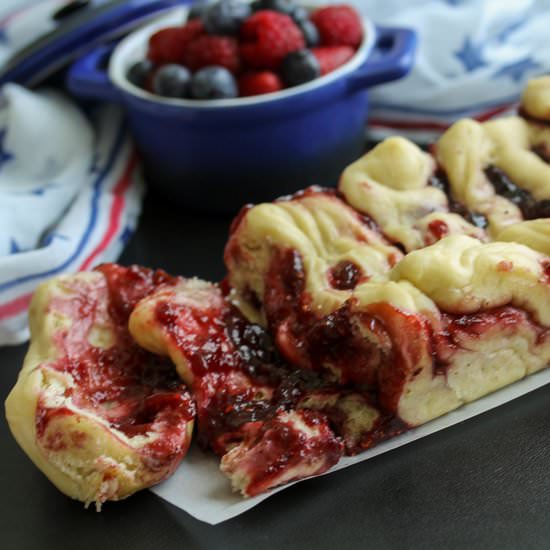 Red White and Blue Pull Apart Bread