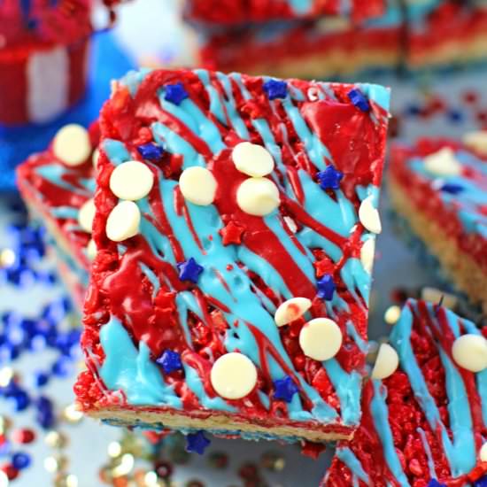 Red White and Blue Rice Treats