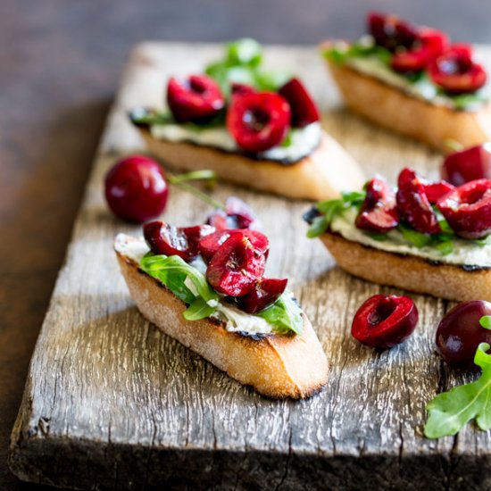 Blue Cheese Bruschetta w/ Cherries