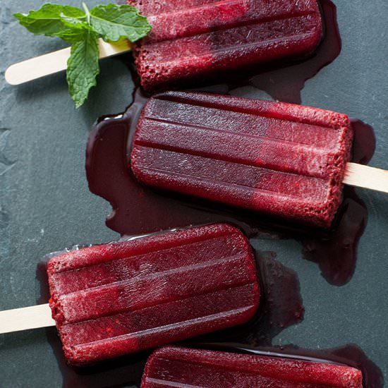 minty hibiscus blackberry popsicles