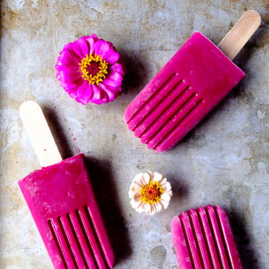 Strawberry Beet Smoothie Pops