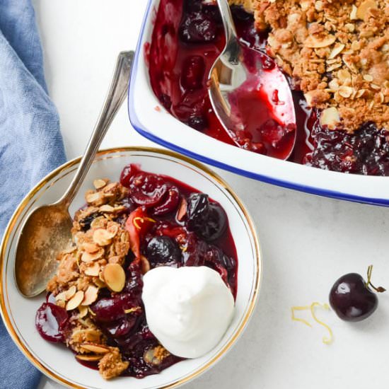 Cherry Apricot Almond Crisp