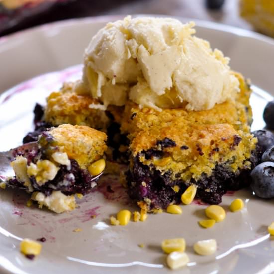 Chia Blueberry Sweet Corn Cobbler