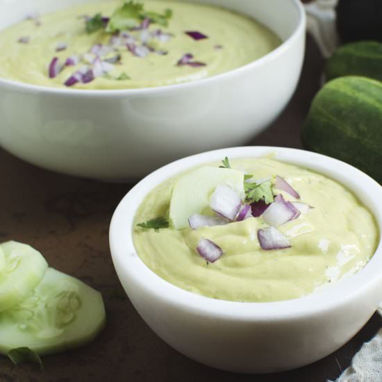 Chilled Avocado Cucumber Soup