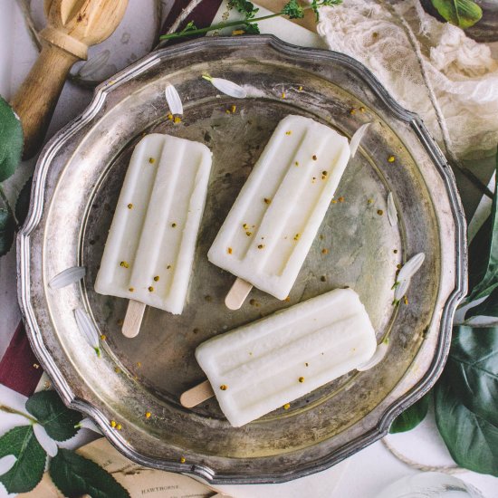 Gin, Pear & Honey Yogurt Popsicles