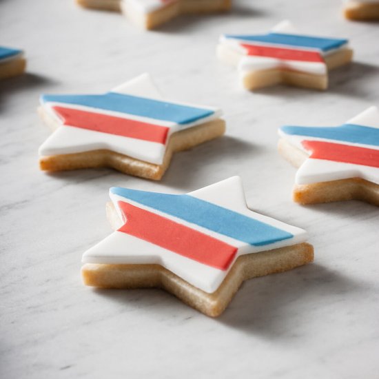 Stars + Stripes Watercolor Cookies