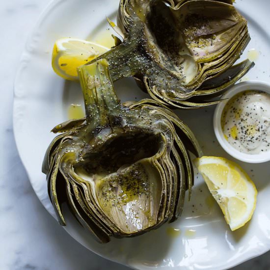 Artichokes with Garlic Aioli