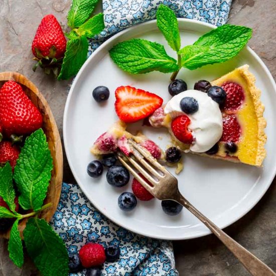 Red White and Blue Berry Tart