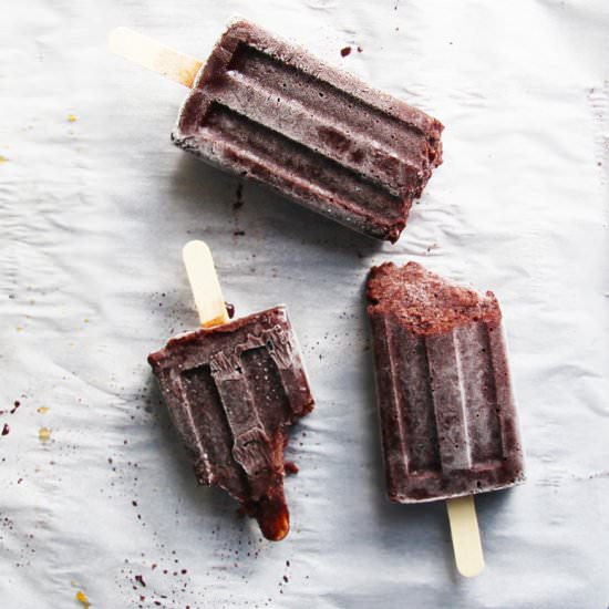 Dark Chocolate & Cherry Popsicles