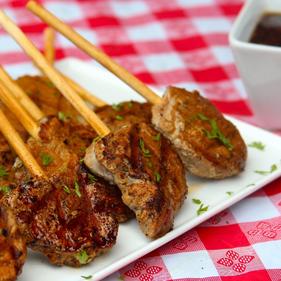 Grilled Pork Tenderloin Lollipops