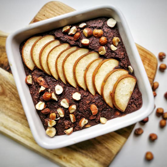 Baked Chocolate and Pear Porridge