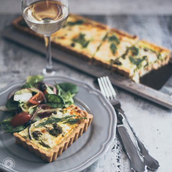 Asparagus and Smoked Salmon Quiche