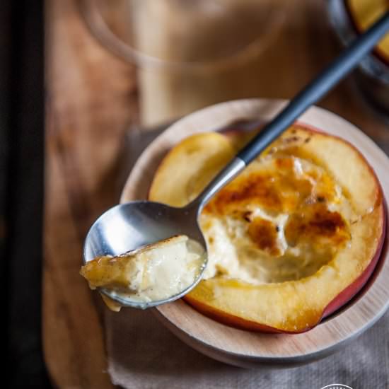 Beer Creme Brûlée in a Peach