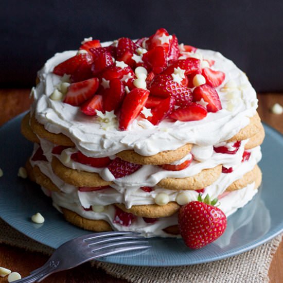 Strawberries & Cream Icebox Cake