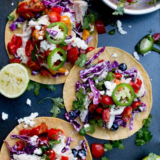 Red White and Blue Chicken Tacos