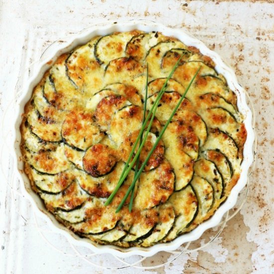 Zucchini & Cheddar-Chive Rice Pie