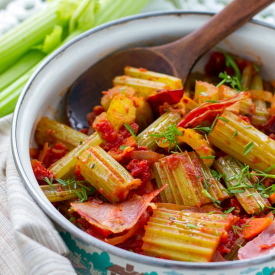 Rustic Braised Celery