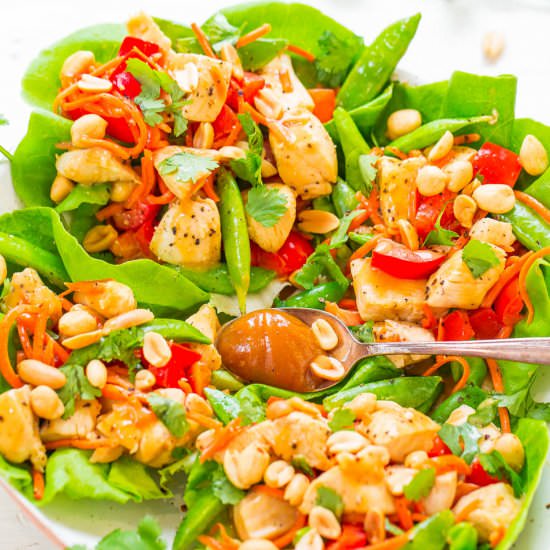 Peanut Chicken Lettuce Wraps