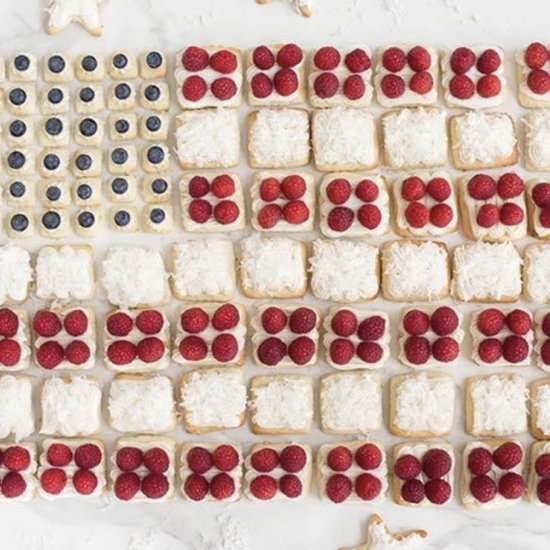 Patriotic Fruit Pizza Cookies