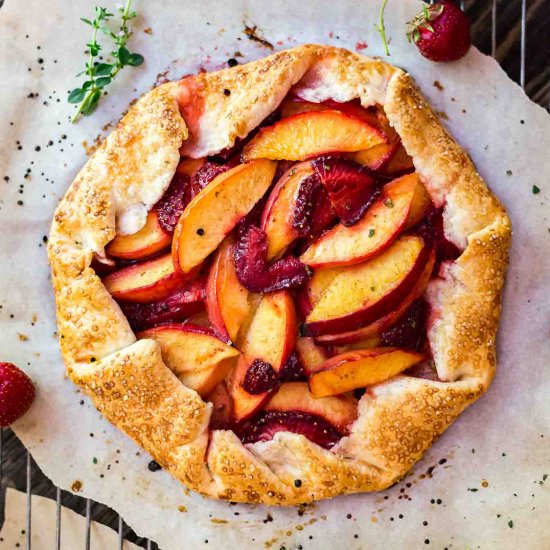 Nectarine and Strawberry Galette